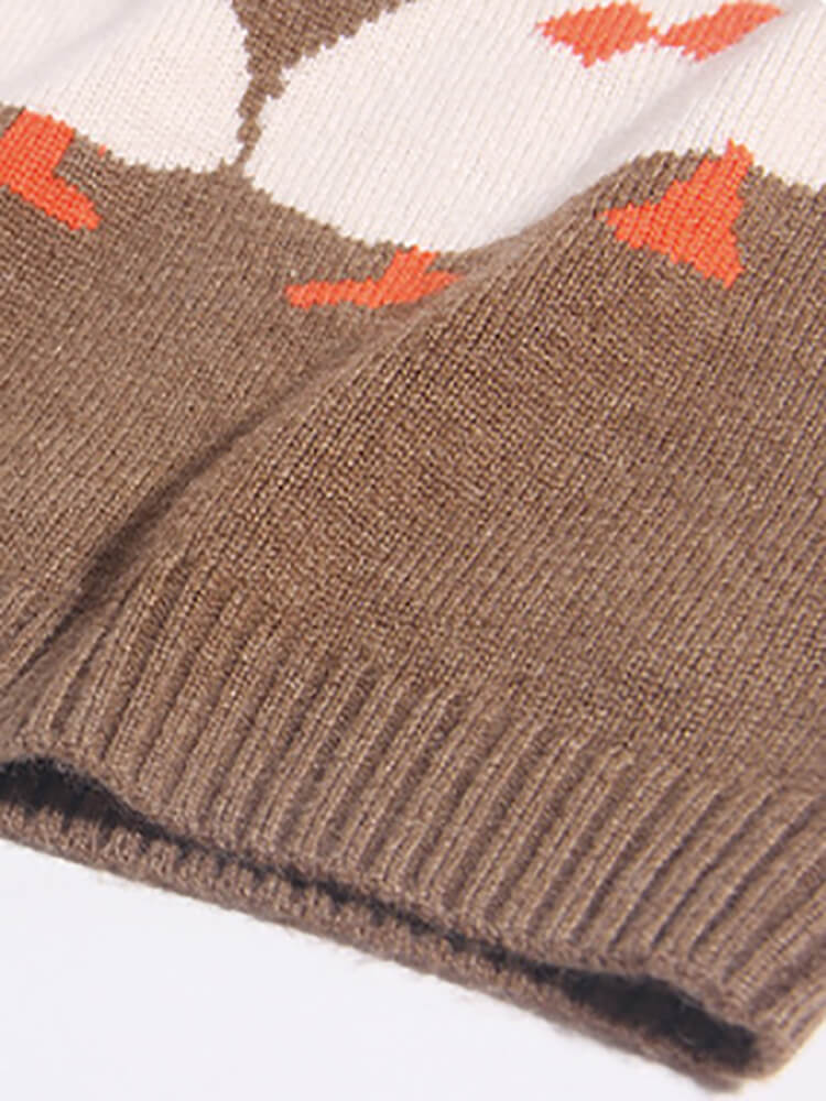 Kids Brown Duck Family Knit Sleeveless Cashmere Sweater Vest